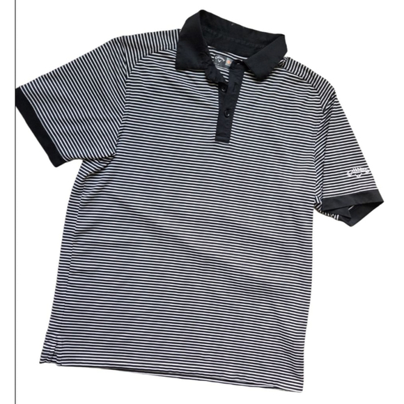 Callaway Other - Men's Callaway Golf Polo Shirt Size M White Black Striped